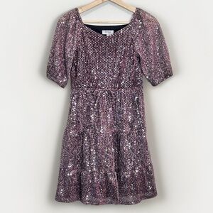 Speechless Girls Sparkle Shimmer Sequins Short Sleeve Dress Large
